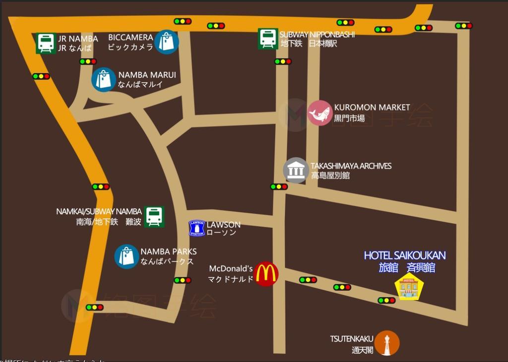 Saikou Hotel Osaka Ngoại thất bức ảnh